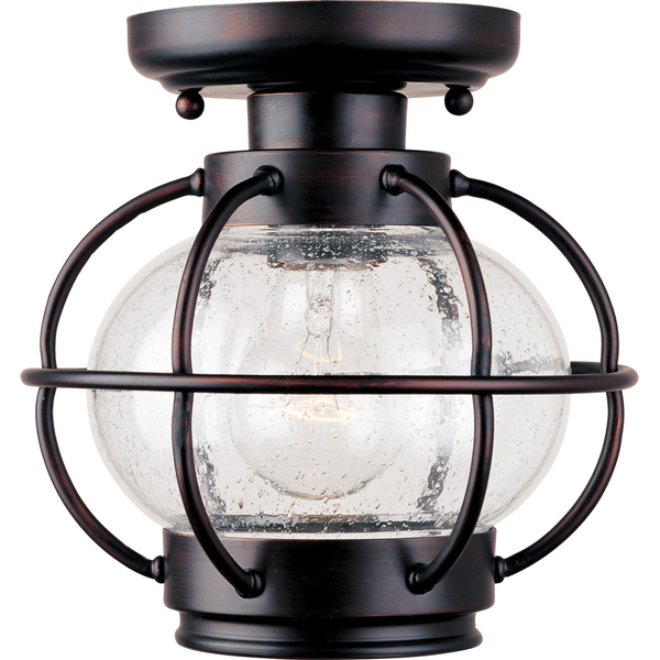 Maxim Portsmouth 1-Light 8" Wide Oil Rubbed Bronze Outdoor Flush Mount Light 30508CDOI